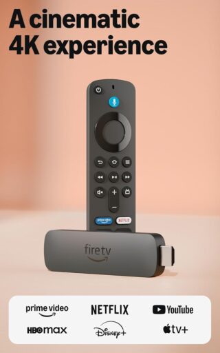 Amazon Fire TV Stick 4K Plus streaming device with Wi-Fi 6 and Dolby Vision