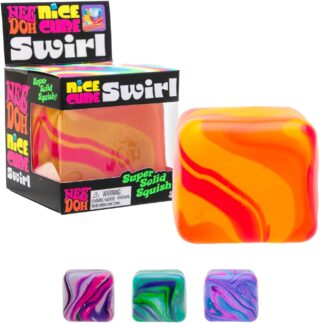 Schylling NeeDoh Nice Cube Swirl Squishy 2.25" Cube (Color May Vary)