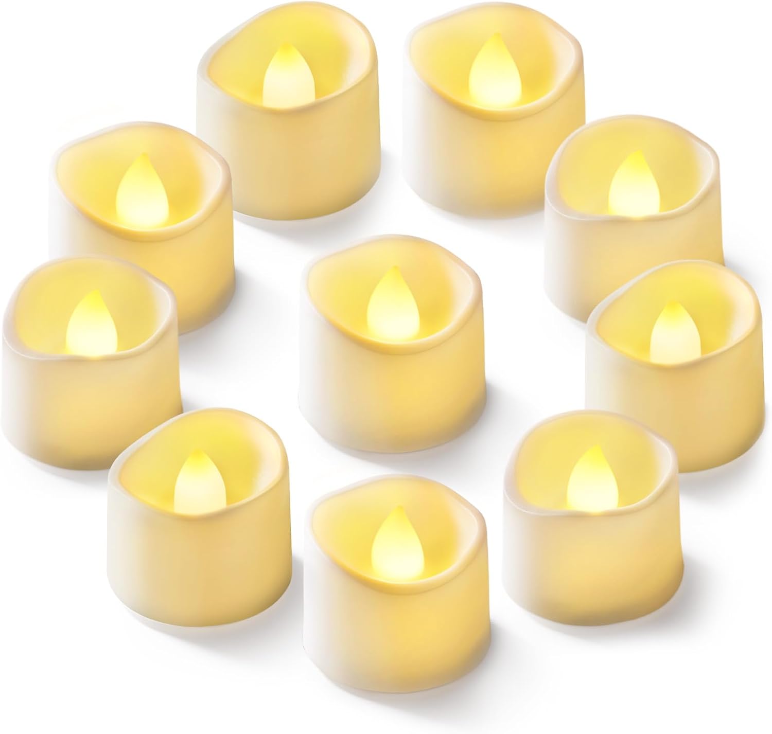 Homemory 12-Pack Flickering Flameless LED Tea Lights (200+ Hours)