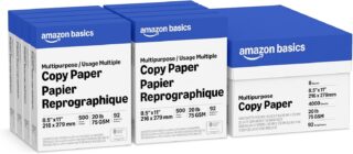 Amazon Basics 8.5 x 11 Multipurpose Copy Paper, 20 lb, 500 Sheets (1 Ream)