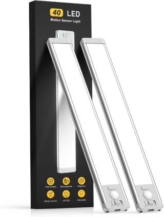 MCGOR 10in Rechargeable Motion Sensor Under-Cabinet Light, 2-Pack