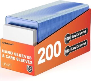 Arjiekwei 200pc 3" x 4" Card Sleeves (100 Hard + 100 Soft) 35PT