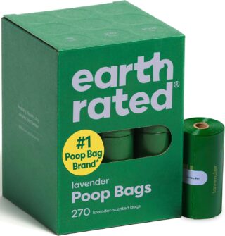 Earth Rated Refill Roll Dog Poop Bags, 270 Bags, Lavender