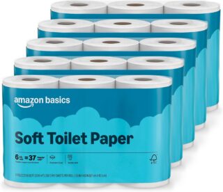 Amazon Basics 2-Ply Soft Toilet Paper, 30 Rolls, 350 Sheets per Roll