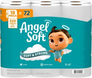 Angel Soft Toilet Paper - 18 Mega Rolls (320 sheets per roll), 2-Ply