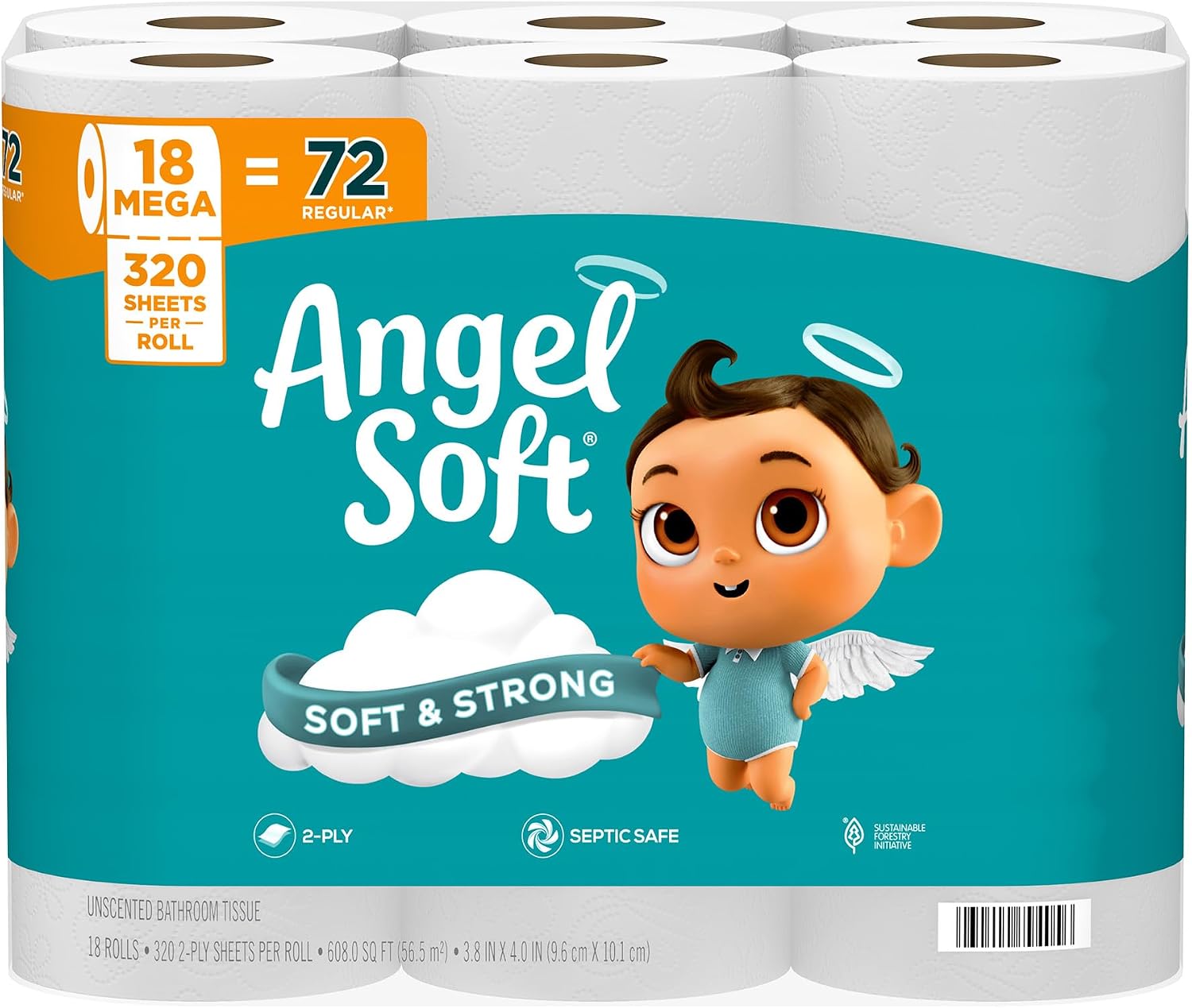 Angel Soft Toilet Paper - 18 Mega Rolls (320 sheets per roll), 2-Ply