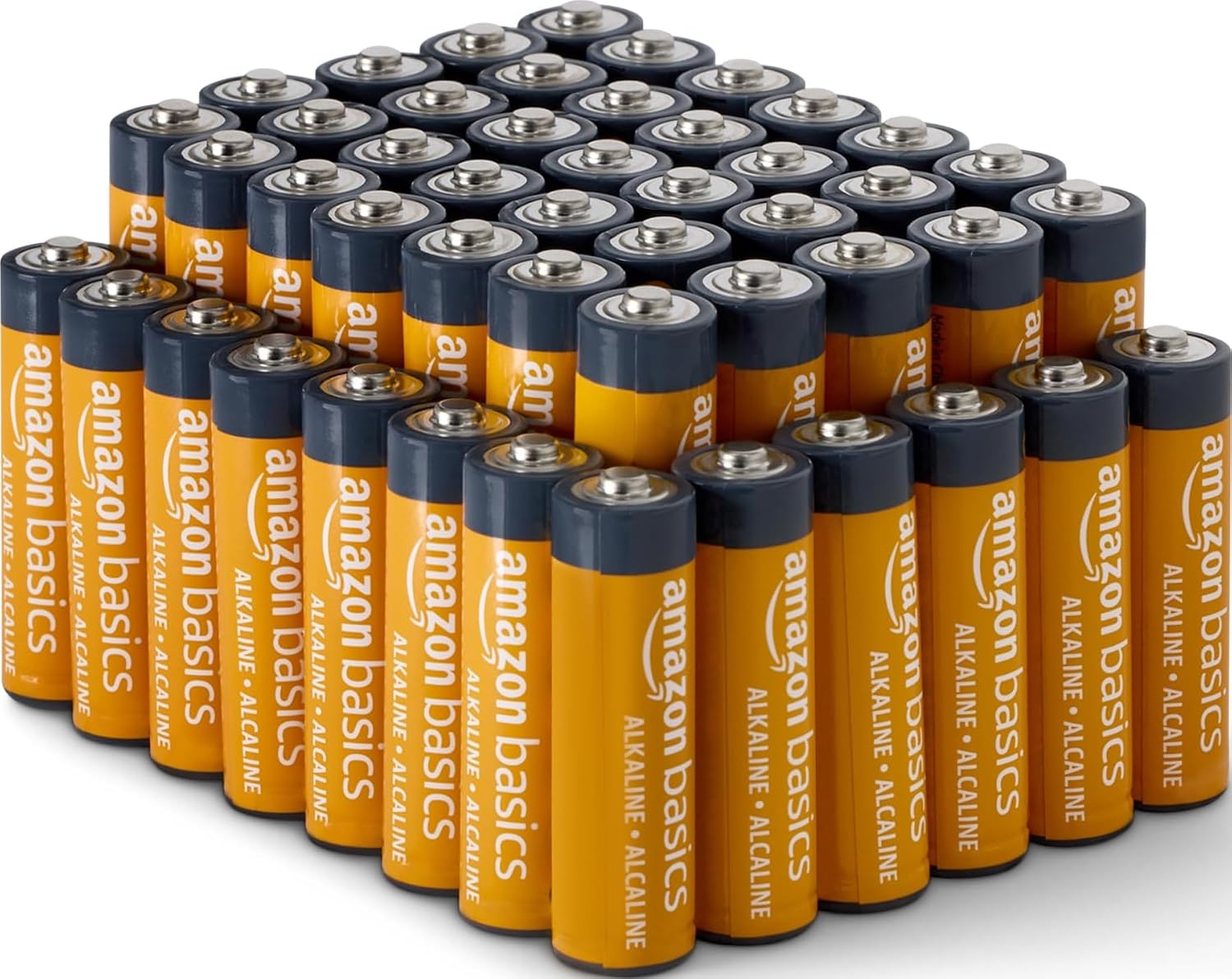 Amazon Basics 48-Pack AA Alkaline Batteries, 1.5V, 10-Year Shelf Life