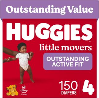Huggies Little Movers Diapers Size 4 - 150 Count (6 Packs of 25)