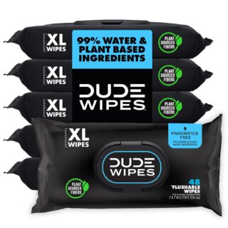 DUDE Wipes Unscented Adult Flushable Wet Wipes, 288 Count
