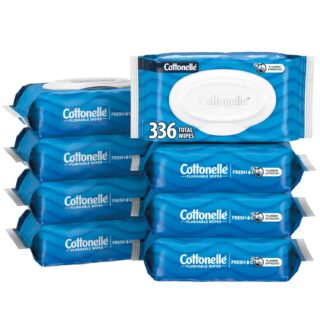 Cottonelle Fresh Feel Flushable Wet Wipes, 8 Flip-Top Packs (336 wipes)