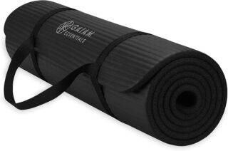 Gaiam Thick Yoga Mat with Adjustable Carrying Strap (10mm NBR)