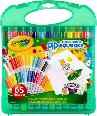 Crayola Pip-Squeaks Washable Markers 25-count with 40 Sheets Art Case