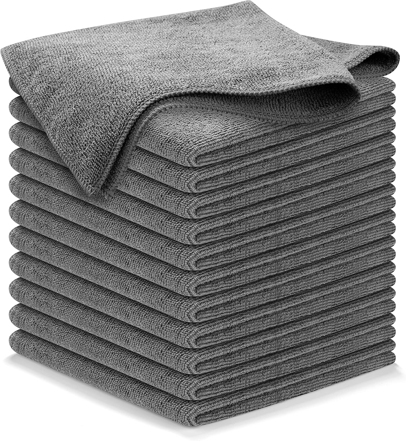 USANOOKS Microfiber Cleaning Cloth 12-Pack 12.5x12.5 Gray