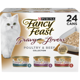 Purina Fancy Feast Gravy Lovers Poultry & Beef – 24 Cans