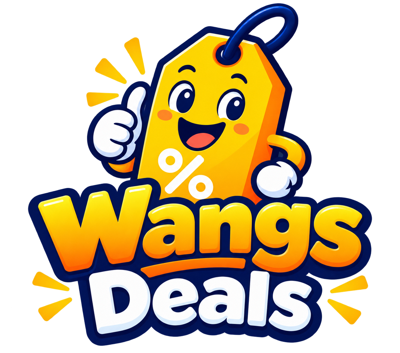Wangs Deals — smiling yellow price tag mascot